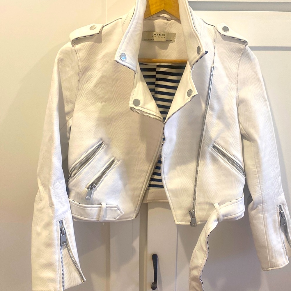 Zara faux leather moto jacket